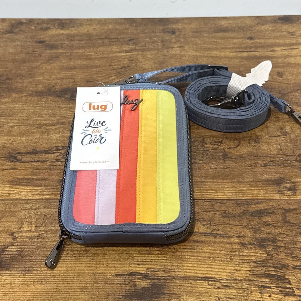 Lug Pike Rainbow Zip-Around RFID Blocking Credit Card Folding Women's Wallet NWT